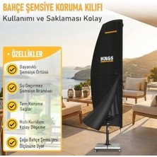 Prime Bahçe Şemsiye Kılıfı, Parasol Konsol Şemsiyesi Brandası, Koruma Örtüsü, Su Geçirmez, Hava Koşullarına Dayanıklı Bahçe Gölgelik Güneşlik Örtüsü (240-57/57 Cm) Siyah