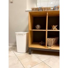 Prime Küçük Mutfak Banyo Çöp Kovası, Lavabo Altı Çöp Sepeti, Plastik, Beyaz, 9 Galon