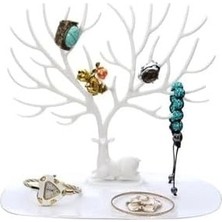 Prime Geyik Tasarımlı Takı Standı Yüzük Küpe Kolye Askılığı Mücevher Organizer Askı Beyaz