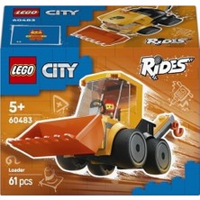 Prime City Araçlar - Inşaat Yükleyicisi 60483 – 5 Yaş ve Üzeri Erkek ve Kız Çocuklar Için Inşaat Işçisi Minifigürü Içeren Yaratıcı Oyuncak Yapım Seti, Çocuklar Için Eğlenceli Hediye Fikri (61 Parça)
