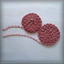 Prime Kalp Motifli Şerit Nakış Modeli | Nakış Aksesuar (Pembe)