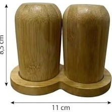 Prime Bambu Ahşap Tuzluk ve Karabiberlik Seti - 2'li Standlı Modern Baharatlık Takımı - Dekoratif Ahşap Mutfak Gereçleri ve Sofra Aksesuarları