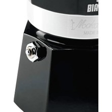 Ovzi Shop - Siyah: 6 Cups Ocak Üstü Espresso Pişirici - 270ML - Alüminyum Gövde - Patentli Güvenlik Valfi - Tüm Ocak Türleri Için Uygundur (Indüksiyon Hariç)