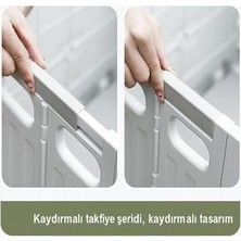 Prime Katlanabilir Iki Tekerlekli Alışveriş ve Depolama Çantası – Kapaklı Teleskopik Çekme Kolu Kamp Plaj Çok Amaçlı Beyaz
