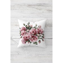 Prime Pelangi Çift Tarafı Baskılı Gizli Fermuarlı Dekoratif Yastık Kılıfı Kırlent Kılıfı Koltuk Yastık Kılıfı, Beyaz-Pembe-Yeşil 45 x 45