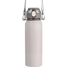 Prime 304 L Çelik Gri 800 ml Askılı ve Pipetli Matara Suluk CIN411GR-8