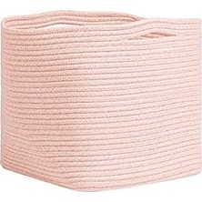 Prime Pembe Kırçıllı Pamuklu Sepet 30 x 30 x 30 cm