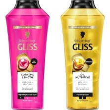 Prime Gliss Şampuan 400ML Supreme Length ve Gliss Şampuan Oil Nutritive 400 ml