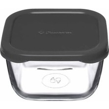Prime Snow Box Saklama Kabı 275 cc Plastik Gri Kapaklı - Dörtlü
