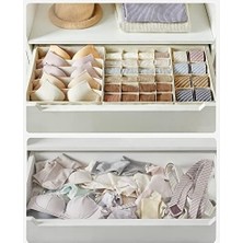 Prime Iç Çamaşırı Düzenleyici 8'li Set, Çekmece Düzenleyici, Katlanabilir, Elbise Dolabı, Saklama Kutusu, Kumaş Kutular, Saklama, Sütyen, Çorap, Kravat Için, Bej RUS008M01