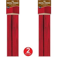 Prime 2 Parça Kırmızı Ahır Kenarları Arka Planı, 10 x 76 cm