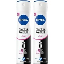 Prime Kadın Sprey Deodorant & Invisible Clear 150 Ml, Ter ve Ter Kokusuna Karşı 72 Saat Anti-Perspirant Koruma,çiçeksi Koku,x2 Adet