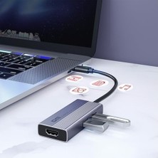 Prime Dm CHB059 Type-C To 4K HDMI 2*usb-A Pd 60W Sd ve Micro Sd Kart Okuyucu Çoklayıcı Hub