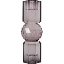 Prime Kristal Mum Tutucu, Füme, 16,5x6 cm