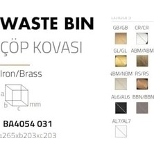 Prime Pedallı Çöp Kovası 3 Lt Renk 265X203X203 mm