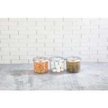 Prime Yuvarlak Lüks Saklama Kabı, Krom Kapak 3X400 ml