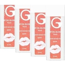 Prime Dudak Bakım Yağı Şeftali Nektarı – Doğal Işıltı ve Derinlemesine Nem-Lip Oil Gloss (Peach) 6ml (4 Paketi)