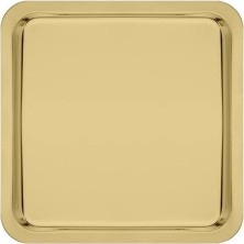 Prime Paslanmaz Çelik Sunum Tepsisi, Altın Renk, 21X21 Cm, Çay Kahve Pasta Tatlı Servis, 1 Adet