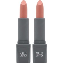 Prime Yoğun Renk Veren Uzun Süre Kalıcı Nemlendirici Kadifemsi Mat Ruj - Lipstick 401 Soft Pink (2 Paketi)