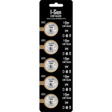 Prime Batteries CR1620 Lityum Düğme Pil 3V 1620 5'li Paket
