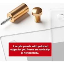 Prime Coolmodernframes 40,6 x 50,8 cm Şeffaf Yüzer Çift Panel Akrilik Resim Çerçevesi, Sanat ve Fotoğrafları Dönüştürmek ve Sunmak Için Altın Donanım