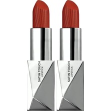 Prime Alix Avien Uzun Süre Kalıcı Nemlendirici Pürüzsüz Etkili Yarı Mat Ruj Satin Lipstick 824 Brick Red (2 Paketi)