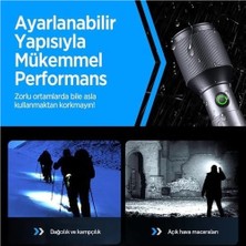 Prime Bix Flashlight BX2143FL 24W Led, Max. 1100 Lümen Parlaklık ve 950 Metreye Kadar Menzilli, Zoom Özellikli Şarj Edilebilir Kamp ve Acil Durumlar Için Çok Modlu Kompakt El Feneri
