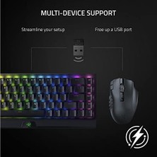 Prime Naga V2 Hyperspeed - Ergonomik Kablosuz Mmo Oyun Faresi (19 Programlanabilir Düğme, Hyperspeed Kablosuz (2,4 Ghz), Bluetooth, 250 Saate Kadar, Focus Pro 30K Optik Sensör) Siyah