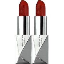Prime Alix Avien Uzun Süre Kalıcı Nemlendirici Pürüzsüz Etkili Yarı Mat Ruj Satin Lipstick 825 Satin Red (2 Paketi)