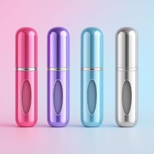Prime Mini Doldurulabilir Parfüm Şişesi – Taşınabilir Seyahat Boy Atomizer Cep Sprey Seti, Pompalı Dolum Kabı, Kompakt, Sızdırmaz ve Dayanıklı Tasarım (Modern, 4 Adet-Siyah, Gümüş, Lacivert, Lila)