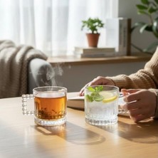 Prime 2 Adet Çay Kahve Kupası Kulplu Cam Bardak Çay Bardağı 280 ml