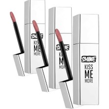 Prime Kiss Me More Uzun Süre Kalıcı & Parlak Bitişli Likit Ruj 005 Bare Beauty (3 Paketi)