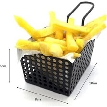 Prime Mini Patateslik, Firütöz Sepeti, Patates Kızartma Sunum Sepeti, Cafe, Restaurant Burger Sunum, Servis Ekipmanı Model-1 Siyah