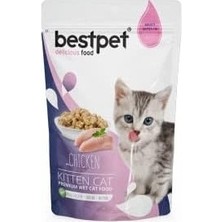Prime Bestpet Yavru Kediler Için, Tahılsız, Jöle Içinde Tavuk Parça Etli Yaş Mama, 85 gr x 24 Adet