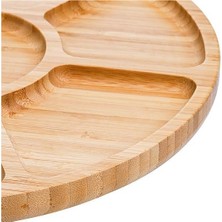 Prime 7 Bölmeli Servis Tabağı, 12" Bambu Parti Meze Tepsisi, Atıştırmalıklar, Meyveler, Sebzeler Için 7 Bölmeli Yemek Tabağı, Partiler, Tatiller, Aile Yemekleri Için Mükemmel