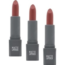 Prime Yoğun Renk Veren Uzun Süre Kalıcı Nemlendirici Kadifemsi Mat Ruj - Lipstick 407 Dusty Rose (3 Paketi)
