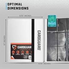 Prime Cardguard Trading Card Pro-Folio, 9 Cepli Yan Yükleme Sayfaları, 360 Kart Tutar, Beyaz