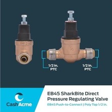 Prime 1/2 Inç EB45 Doğrudan Basınç Düzenleme Vanası, Pirinç Tesisat Bağlantı Parçalarını Bağlamak Için Itin, Pex Boru, Bakır, Cpvc, Pe-Rt, Hdpe, 23807-0045