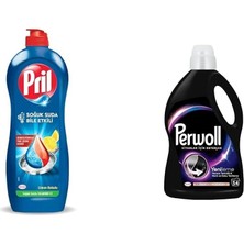 Prime Pril Cold Power Yağ Çözme Etkili Limon Kokulu + Hassas Sıvı Çamaşır Deterjanı Siyah