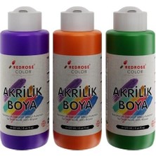 Prime Yeşil, Mor, Turuncu Akrilik Boya 3'lü Set 3X120 ml