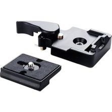 Prime Ayex Qr-02 323 Tip Release Plaka Adaptörü – Alüminyum Gövde, 1/4” Üst Vida, 3/8” Alt Giriş, 3/8”–1/4” Adaptör Dahil
