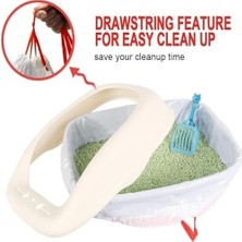 Kedi Kum Kabı Astarları, 10 Adet 78.8X43.1CM Ekstra Dayanıklı Kedi Kumu Torbası, Yırtılmaz Büyük Çekmeli Tek Kullanımlık Astar, Evcil Hayvan Atıkları Için Pratik Çözüm