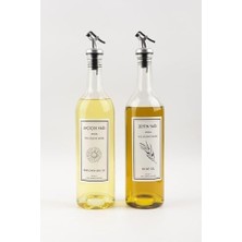 Prime Dibi Çukur Şeffaf Cam Şişe 2'li 750 ml Zeytinyağı Sıvıyağ Şişesi Yağdanlık Yağlık