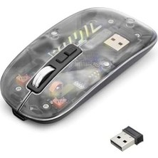 Prime Şeffaf Tasarımlı Kablosuz Mouse 2.4g + USB Çift Mod, 800/1200/1600 Dpı Ayarlanabilir, 75G Ultra Hafif, Manyetik Gövde, Pil Göstergeli, Ergonomik Bilgisayar Faresi | M233 (Siyah)