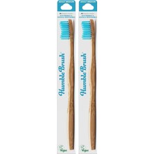 Prime The Humble Co. Brush Yetişkin Bambu Medium Orta Diş Fırçası Mavi 1 Paket (2 Paketi)