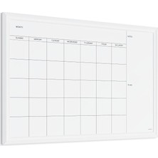 Prime U Brands Marka Manyetik Tahta Folyosu, Duvar Tahtası, Tebeşir Tahtası, 50,8 x 76,2 Cm, Beyaz Ahşap Çerçeveli Takvim, Kuru Silinebilir