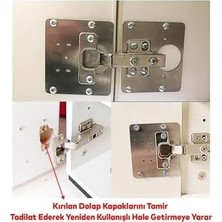 Prime Menteşe Tamir Sacı Pratik Paslanmaz Dolap Tamir Onarım Kiti Kapak Menteşe Tamir Onarım Seti 2 Adet