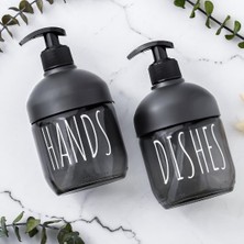Prime C-527 2'li Sıvı Sabunluk Seti - Mutfak-Banyo Tezgah Üstü Temizlik Seti - Cam 425 ml