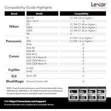 Prime 128GB Profesyonel Cfexpress Tip B Gümüş Serisi Hafıza Kartı, Fotoğrafçılar, Videografçılar, 1750/1300 Mb/sn'ye Kadar, 8k Video (LCXEXSL128G-RNENG)