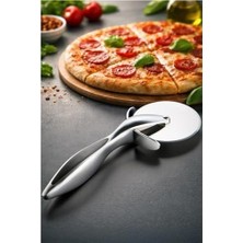 Prime Kaydırmaz Tutamaklı Paslanmaz Çelik Pizza Dilimleyici – Metalik